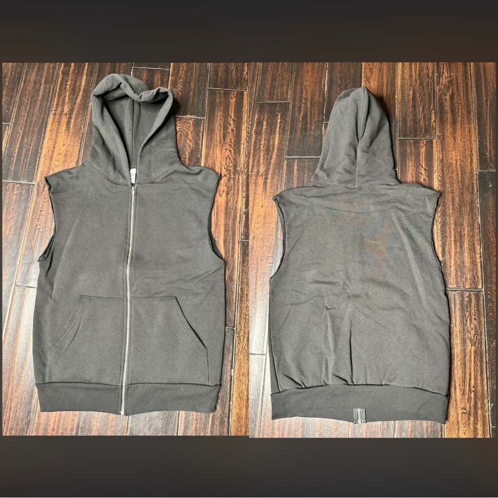 Vest zip up sleeveless hoodie unisex Los Angeles Apparel upcycle rework casual